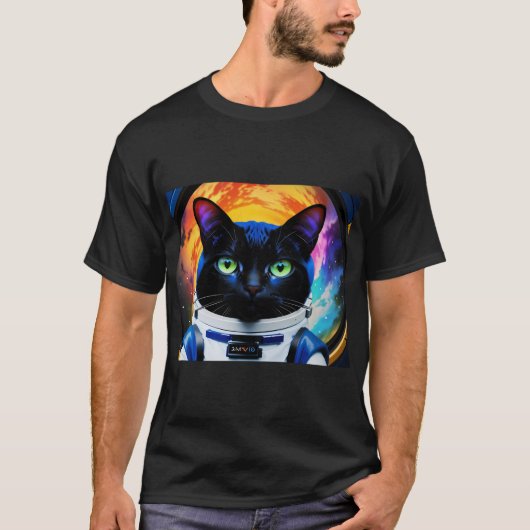 schattige kat astronaut t-shirt (Voorkant)