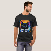 schattige kat astronaut t-shirt (Voorkant volledig)