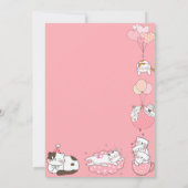 Schattige kat baby meisje 1e verjaardag kaart (Achterkant)