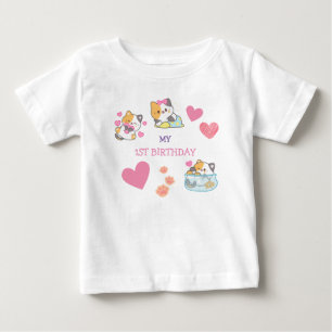 Schattige kat baby meisje verjaardag