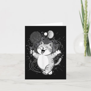 Schattige Kat Badminton Player Shuttle Kaart