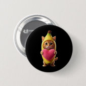 Schattige Kat Banaan Hart Grappig Sarcasme Brainro Ronde Button 5,7 Cm (Voorkant /achterkant)