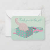 Schattige Kat Bedankt voor het cadeau Notitiekaartje (Voorkant)