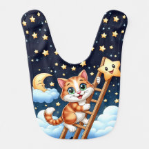 Schattige Kat beklimt maanladder