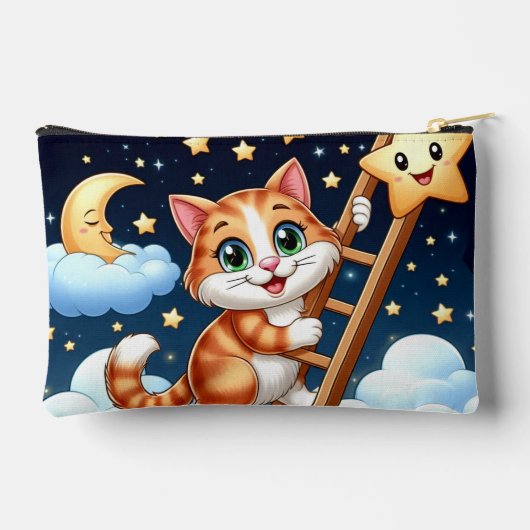 Schattige Kat beklimt maanladder Etui (Achterkant)