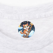 Schattige Kat beklimt maanladder Labels (Aangebracht)