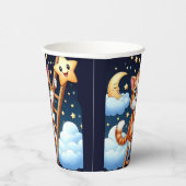 Schattige Kat beklimt maanladder Papieren Bekers (Rechts)