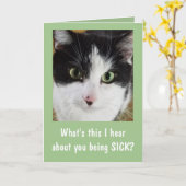 Schattige Kat Beterschap Kaart (Gele Bloem)