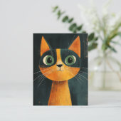 Schattige kat briefkaart (Staand voorkant)