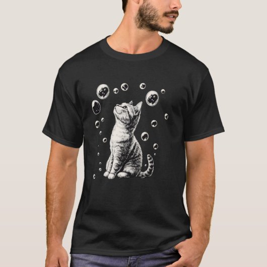 Schattige Kat Bubbles T-shirt (Voorkant)