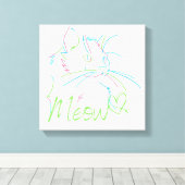 schattige kat canvas afdruk (Insitu (Houten vloer))