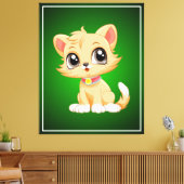 Schattige kat Cartoon Canvas Afdruk (Insitu (Woonkamer))