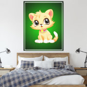 Schattige kat Cartoon Canvas Afdruk (Insitu (Slaapkamer))