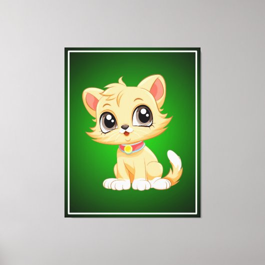 Schattige kat Cartoon Canvas Afdruk (Voorkant)