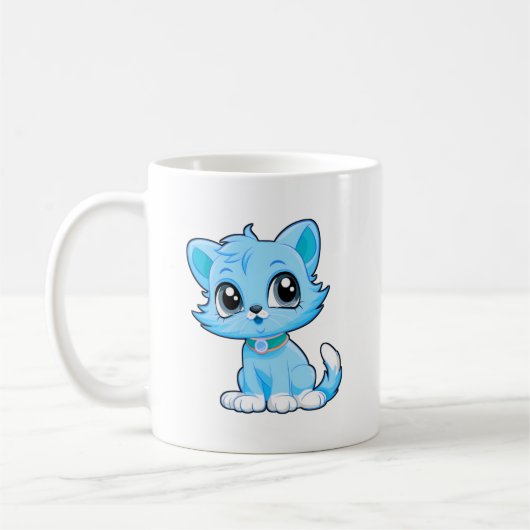 Schattige kat Cartoon Koffiemok (Links)