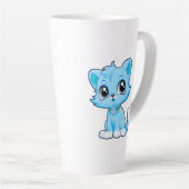 Schattige kat Cartoon Latte Mok (Rechterhoek)