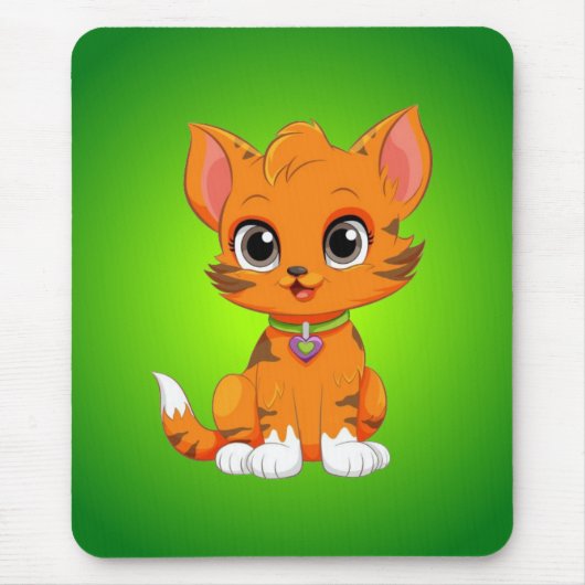 Schattige kat Cartoon Muismat (Voorkant)