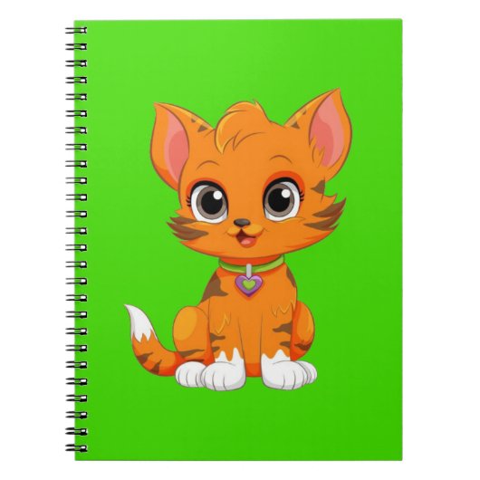Schattige kat Cartoon Notitieboek (Voorkant)