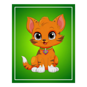 Schattige kat Cartoon Perfect Poster