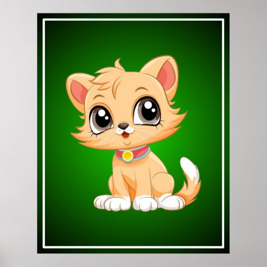 Schattige kat Cartoon Poster (Voorkant)