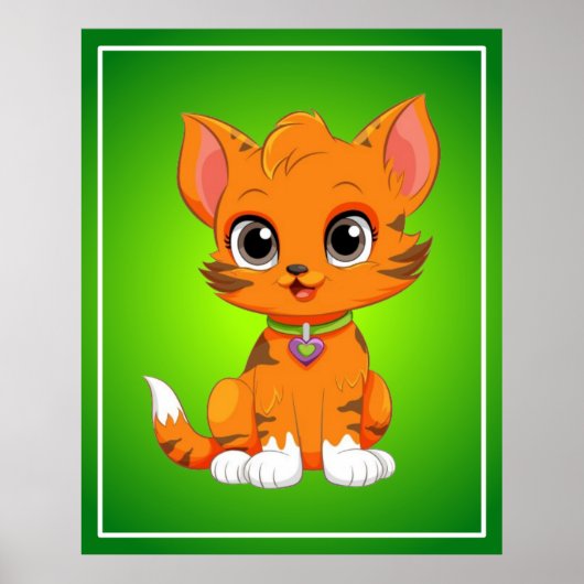 Schattige kat Cartoon Poster (Voorkant)