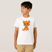 Schattige kat Cartoon T-shirt (Voorkant volledig)