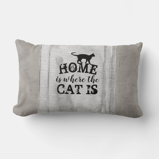schattige kat citeert kussen met een dun grijs (Voorkant)