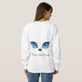 Schattige kat close-up blauwe ogen kitty Illustrat Trui (Achterkant volledig)