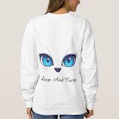 Schattige kat close-up blauwe ogen kitty Illustrat Trui (Achterkant)