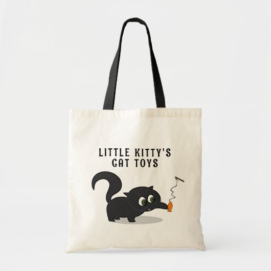 Schattige Kat Custom Black Cat Lover's Canvas tas (Voorkant)