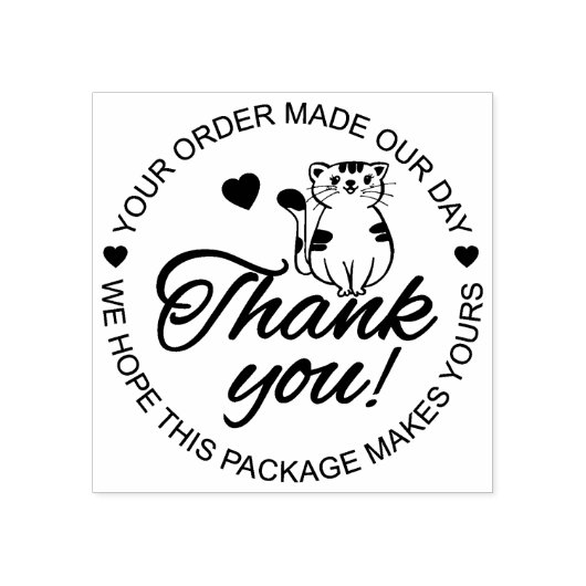 Schattige Kat Dank Je  Rubberstempel (Afrduk)