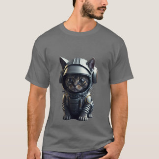 schattige kat die astronaut uniform draagt t-shirt
