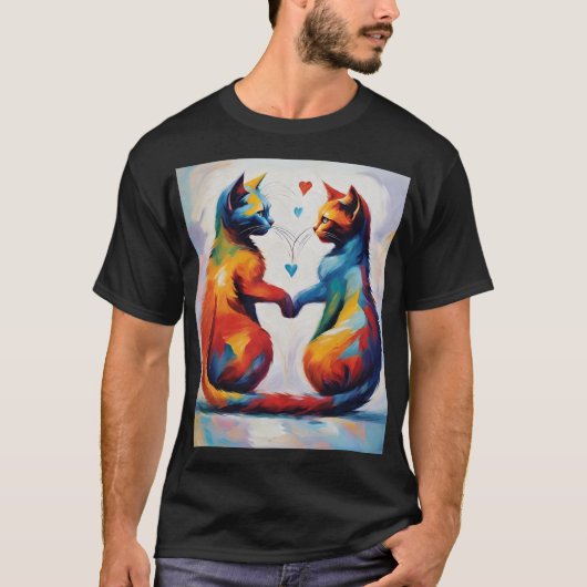 Schattige Kat Dier Kat T Shirt (Voorkant)