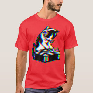 Schattige Kat Dj House Music EDM Rave Kitten Deeja T-shirt