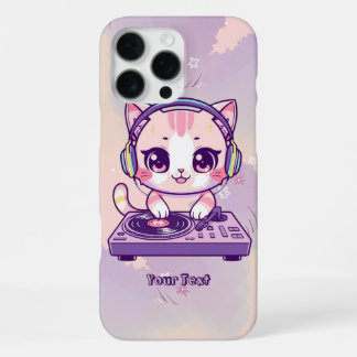 Schattige Kat DJ Pastel Kawaii Stijl voor Muziek L iPhone 16 Pro Max Hoesje