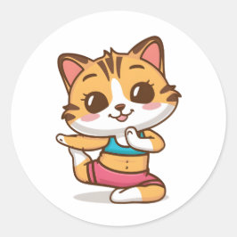 Schattige Kat Doen Yoga Sticker - Schattigee Felin
