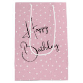 Schattige Kat Dragen van een Pearl Ketting Medium Cadeauzakje (Achterkant)