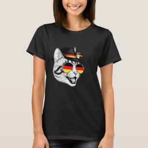 Schattige Kat Duitse Vlag Oktoberfeest Trots Duits T-shirt