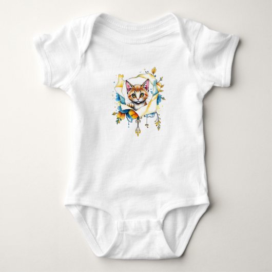 Schattige kat: een Gesponnen-perfect ontwerp van s Romper (Voorkant)