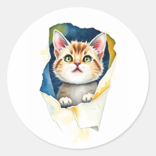 Schattige kat: een Gesponnen-perfect ontwerp van s Ronde Sticker