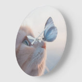 Schattige kat en blauwe vlinder grote klok (Hoek)