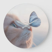 Schattige kat en blauwe vlinder grote klok (Voorkant)
