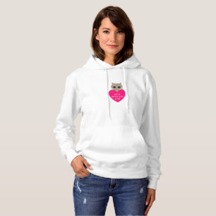 Schattige kat en hart hoodie