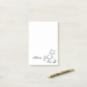 schattige kat en hond lijnkunst post-it® notes (Op bureau)
