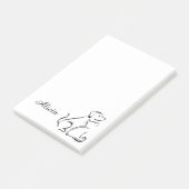 schattige kat en hond lijnkunst post-it® notes (Schuin)