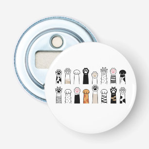 schattige kat- en hond poten button flesopener