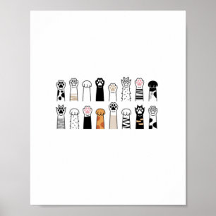 schattige kat- en hond poten poster