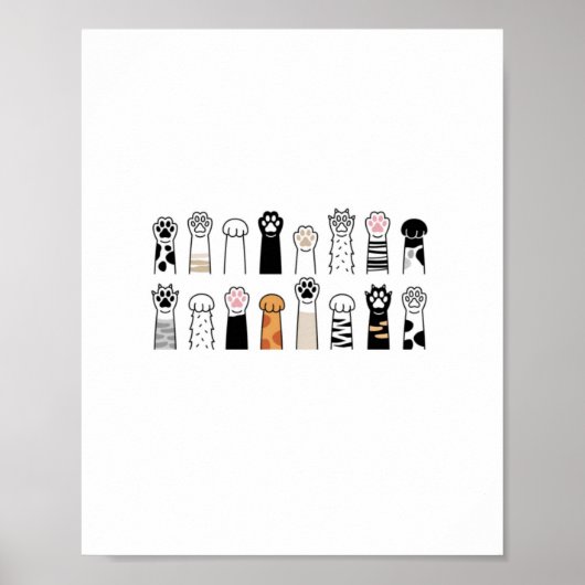 schattige kat- en hond poten poster (Voorkant)