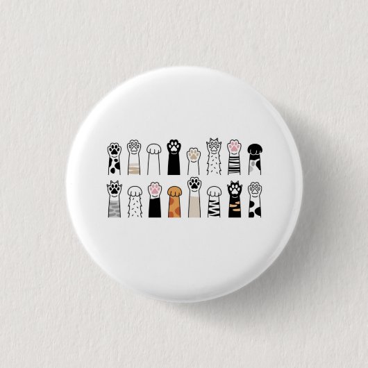 schattige kat- en hond poten ronde button 3,2 cm (Voorkant)