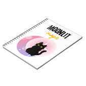 schattige kat en maan notitieboek (Linkerzijde)